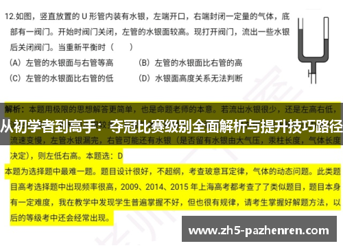 从初学者到高手:夺冠比赛级别全面解析与提升技巧路径 从初学者到高手:夺冠比赛级别全面解析与提升技巧路径